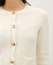 Load image into Gallery viewer, Ivory Textured Gold Button Cardigan