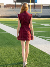 Load image into Gallery viewer, Maroon Contrast Stitch Utility Dress