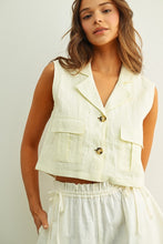 Load image into Gallery viewer, Off White Linen Cargo Vest