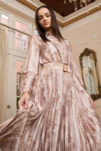 Load image into Gallery viewer, Blush Pink Multi Pleated LS Belted Dress
