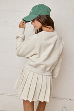 Load image into Gallery viewer, White Melange Knit Sweater Top + Skirt Set