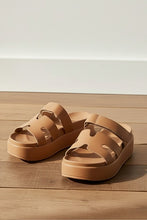 Load image into Gallery viewer, Beige Double Strap Platform Comfy Sandal