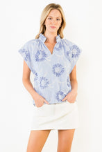 Load image into Gallery viewer, Blue Slvls Stripe Top w/ Ribbon Details (THML)