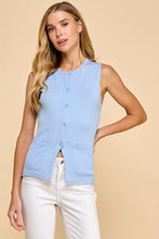 Load image into Gallery viewer, Baby Blue Knit Button Down Vest