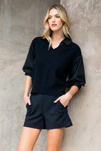 Load image into Gallery viewer, Black Double Sweater LS Top (THML)