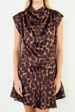 Load image into Gallery viewer, Brown Silk Leopard Print Dress (THML)