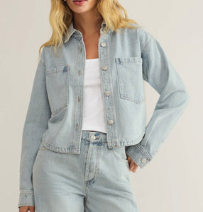 Z Supply Light Denim Cropped Jacket