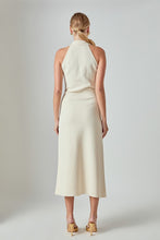Load image into Gallery viewer, Ivory Knit Collared Midi Dress