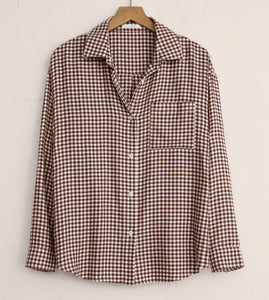 Z Supply Chocolate Cherry River Plaid Button Up