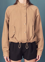 Load image into Gallery viewer, Beige Lightweight Bomber Jacket