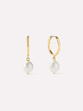Load image into Gallery viewer, Ana Luisa Pearl Hoops- Medium Frida