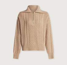 Load image into Gallery viewer, Varley Camello Cable Half Zip 2.0-Parchment