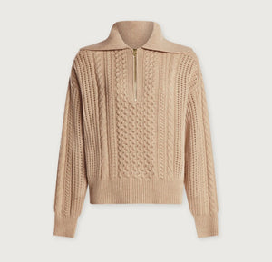 Varley Camello Cable Half Zip 2.0-Parchment