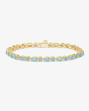 Load image into Gallery viewer, Melinda Maria Isla Tennis Bracelet Gold/Blue Opal