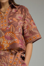 Load image into Gallery viewer, Terra Cotta Printed SS V-Neck Top