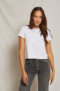 Crew Neck Baby Tee White