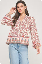 Load image into Gallery viewer, Scarlet Border Printed LS Blouse