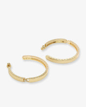 Load image into Gallery viewer, Melinda Maria Ashley Lock Hoops 2”-Gold/White