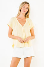 Load image into Gallery viewer, Yellow SS Gauze Top w/ Buttons (THML)