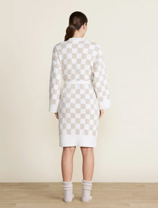 Barefoot Dreams CC Cotton Checkered Robe-Oatmeal/Cream