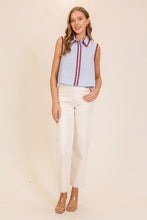 Load image into Gallery viewer, Blue/Red Stitch Striped Slvls Shirt