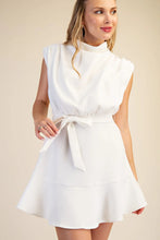 Load image into Gallery viewer, White Cowl Neck Mini Dress