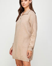 Load image into Gallery viewer, Sand LS Zipper Knit Dress