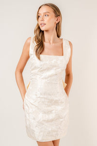 Cream Big Bow Mini Dress