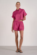 Load image into Gallery viewer, Fuchsia Button Down SS Top + Shorts Set