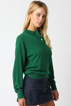 Load image into Gallery viewer, Green LS Button Knit Sweater