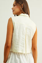 Load image into Gallery viewer, Off White Linen Cargo Vest