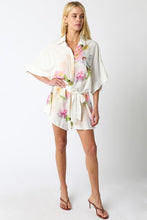 Load image into Gallery viewer, White Floral Tie Front Romper