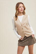 Load image into Gallery viewer, Stone Suede Button Up Vest