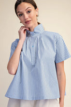 Load image into Gallery viewer, Blue Striped Button Down Shirt
