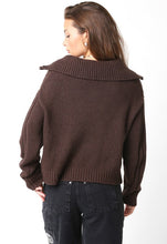 Load image into Gallery viewer, Coffee Bean Cable Knit Half Zip Sweater