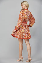 Load image into Gallery viewer, Brown Multi Print LS Shirt Dress