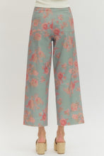 Load image into Gallery viewer, Blue/Pink Floral HW Denim Pants