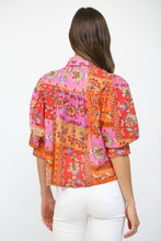 Load image into Gallery viewer, Fuchsia Multi Print Balloon SS Blouse