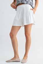 Load image into Gallery viewer, Ivory Soft Button Pleat Shorts