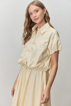 Load image into Gallery viewer, Butter Yellow Cotton Poplin Puff Slv Top