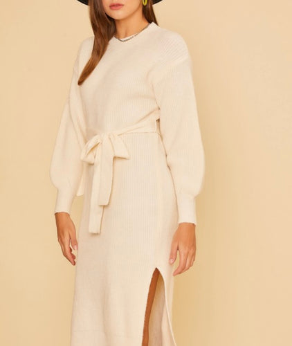 Ivory Midi Sweater Dress