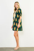 Load image into Gallery viewer, Green Floral Print Striped Detail Dress (THML)