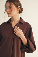 Load image into Gallery viewer, Brown 3/4 Puff Slv Comfy Dress