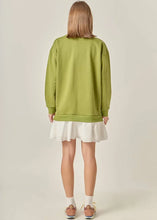 Load image into Gallery viewer, Olive/White Mixed Media Mini Dress