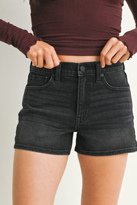 JP Black Clean Hem Denim Stretch Short