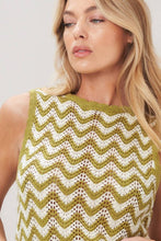 Load image into Gallery viewer, Olive/White Knitted Slvls Top