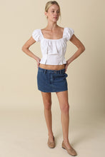 Load image into Gallery viewer, White Square Neck Peplum Top