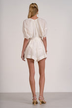 Load image into Gallery viewer, White Eyelet Scoop Neck Tie Frnt Romper