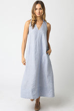 Load image into Gallery viewer, Denim Striped Slvls Linen Dress