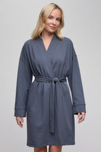 Load image into Gallery viewer, Barefoot Dreams Brushed Luxe Lounge Robe Slate Blue